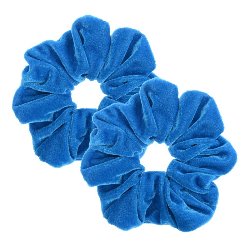 PIDOUDOU 2 Pcs Blue Color Large Size Scrunchies for Women Hair Elastic Bands - Image 1